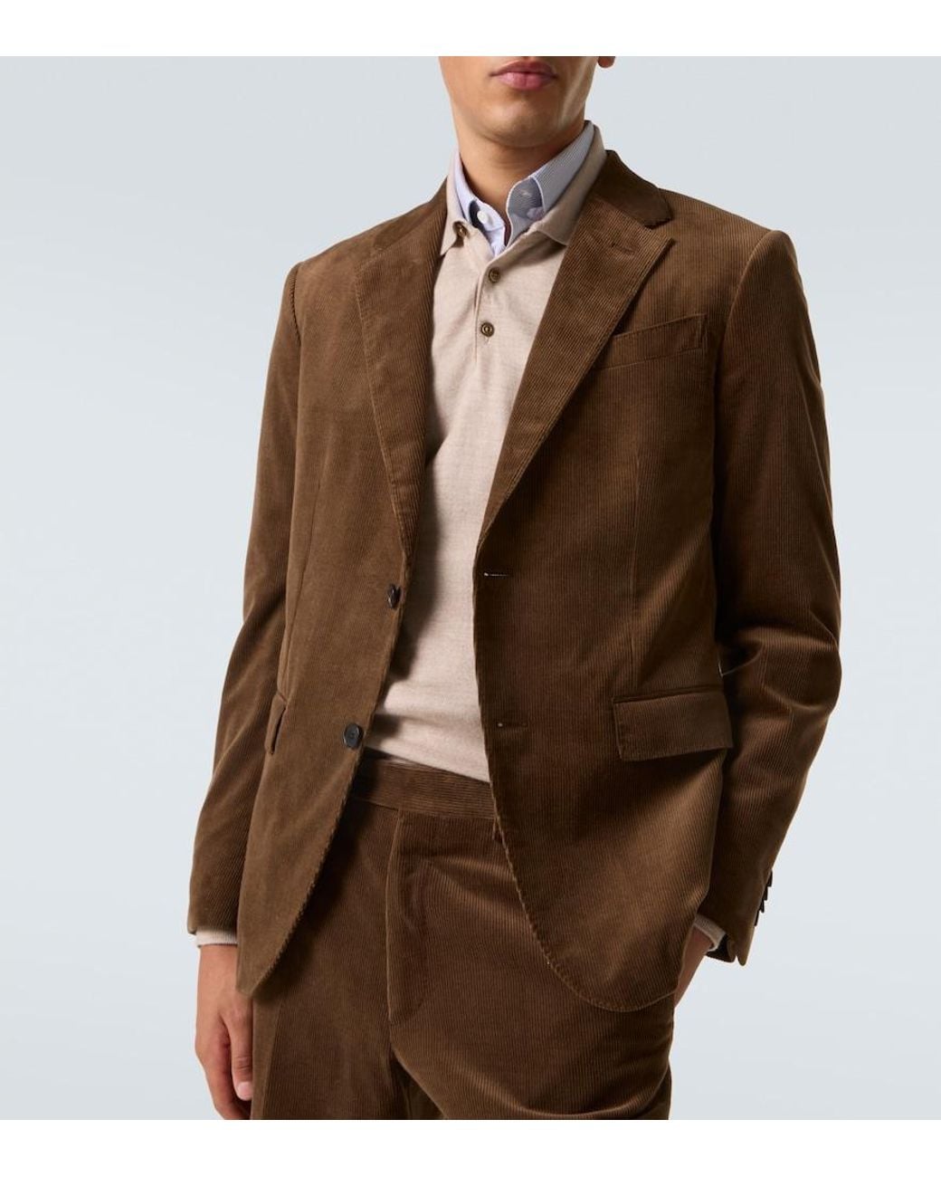 Zegna Brown Corduroy Suit for men
