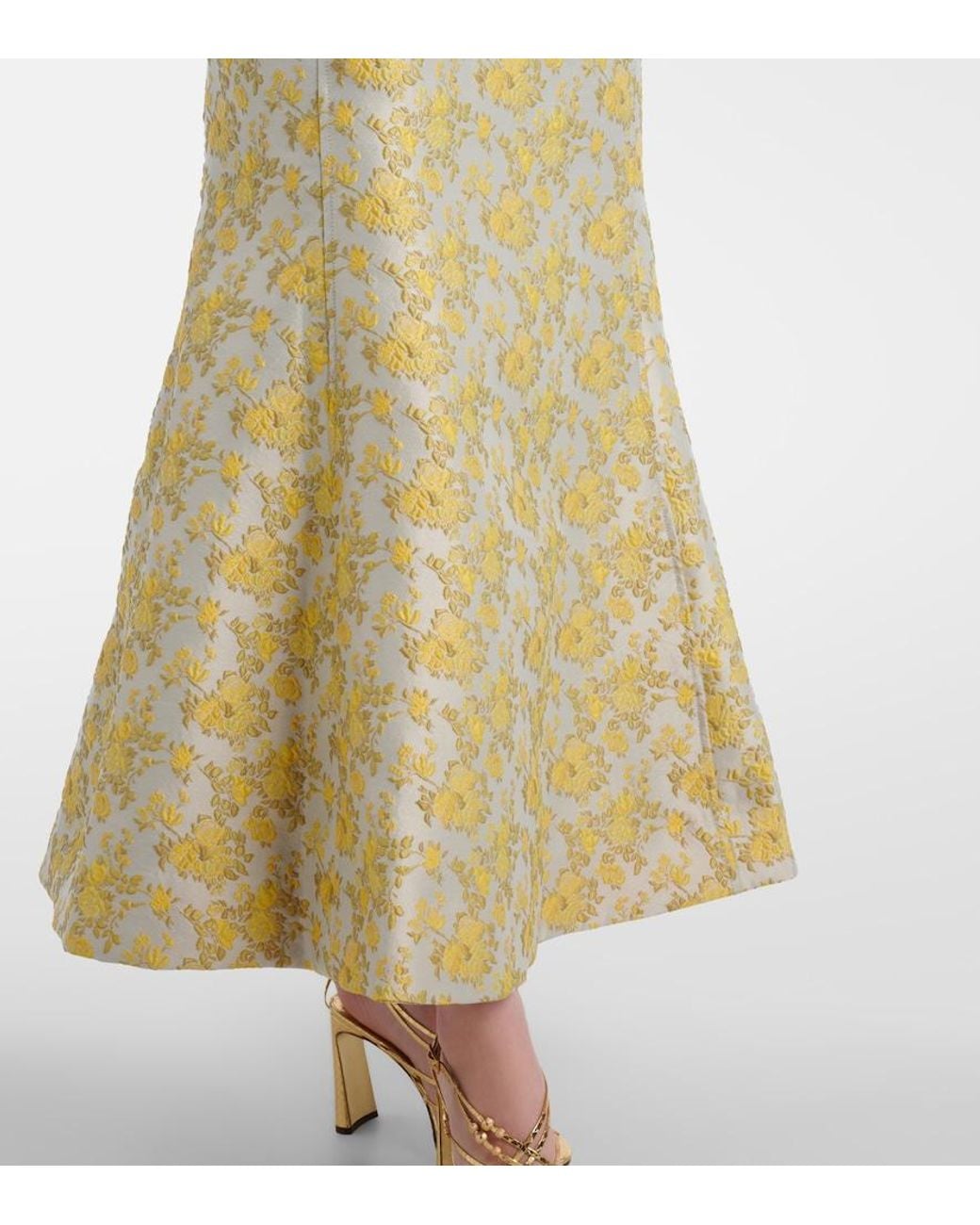 Jonathan Simkhai Yellow Caraline Floral Jacquard Cocktail Dress