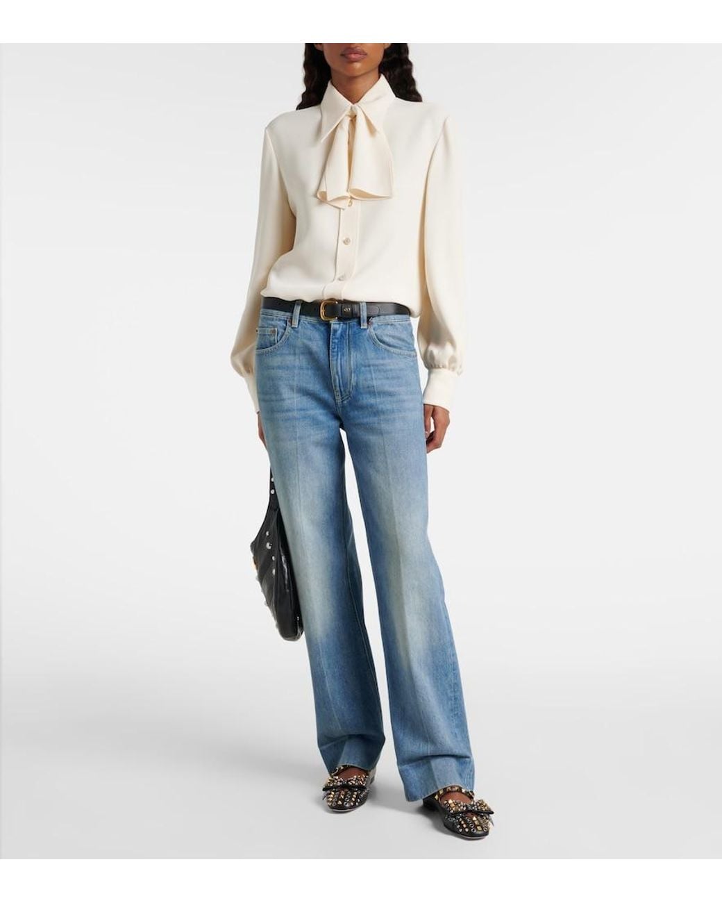 Valentino Natural Cady Couture Silk Blouse