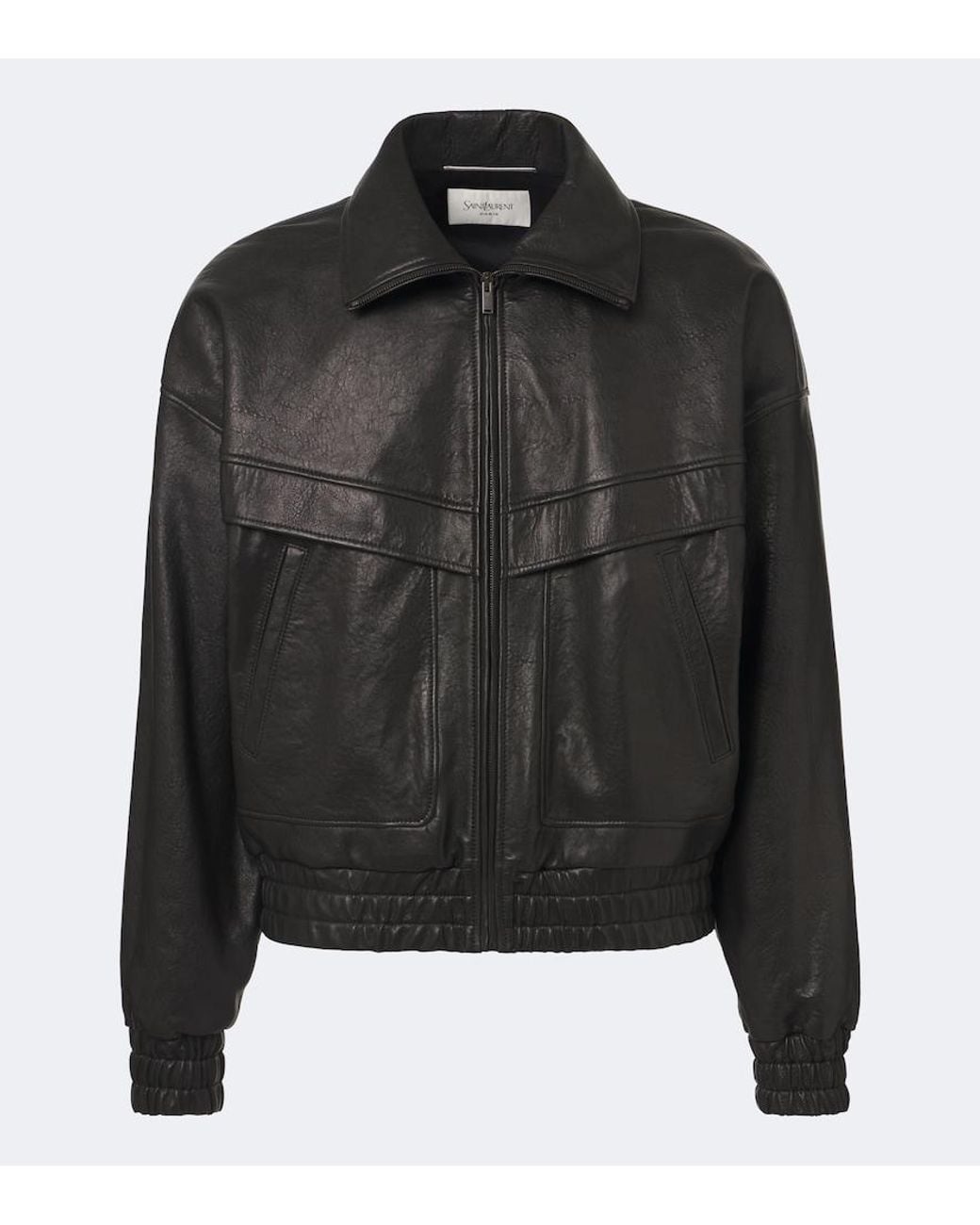 Saint Laurent Black Leather Blouson Jacket for men
