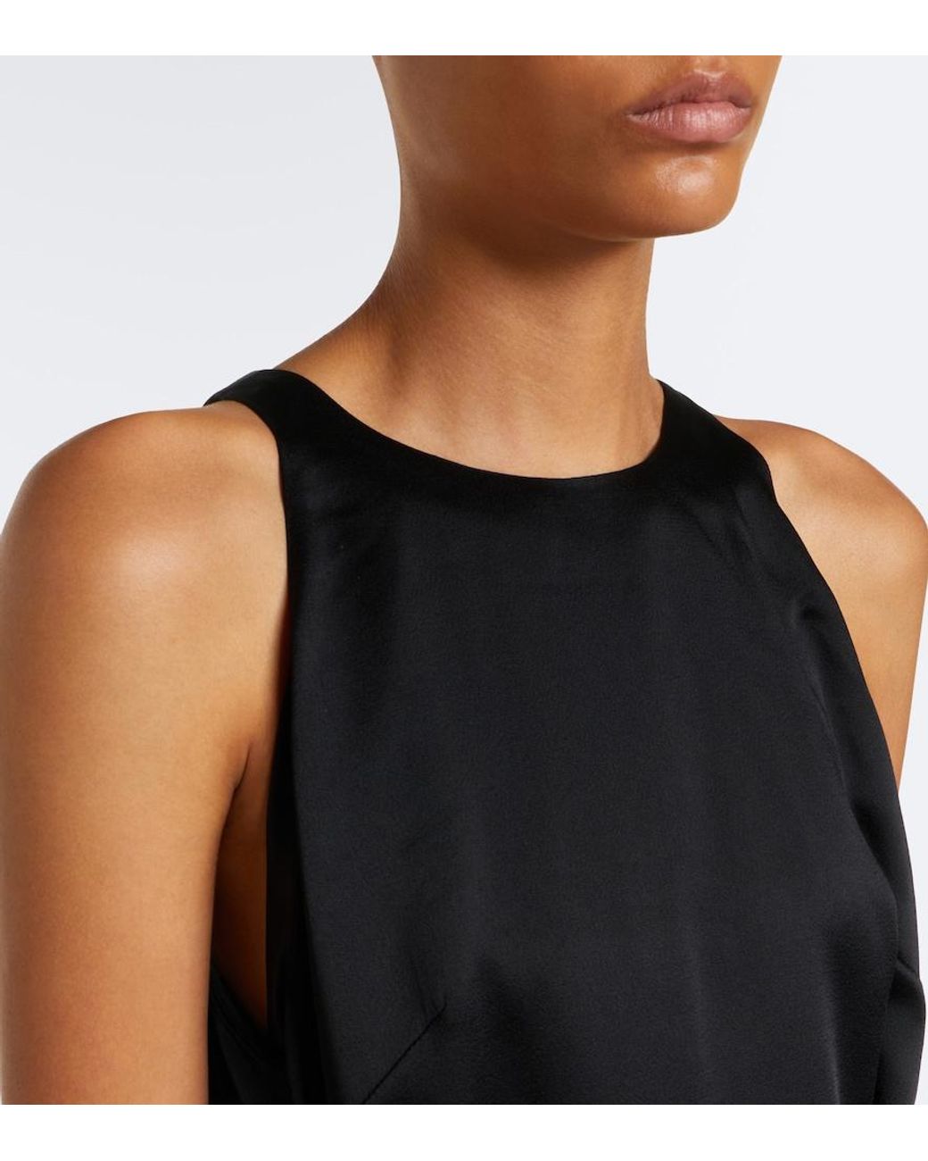 Rohe Black Gathered Midi Dress