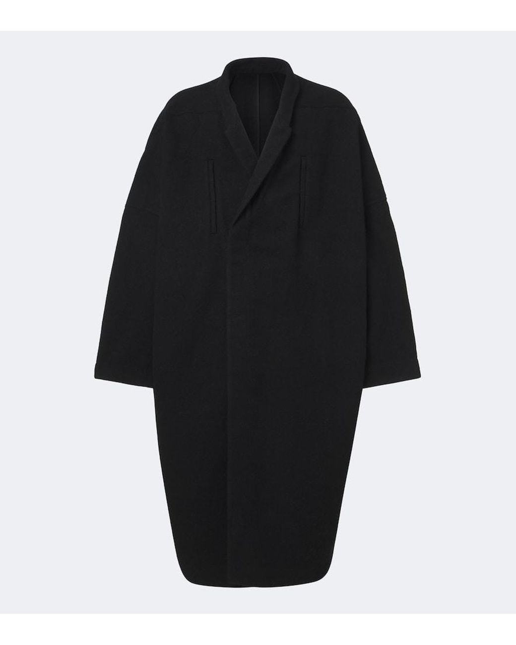 Rick Owens Black Poiret Virgin Wool Coat for men