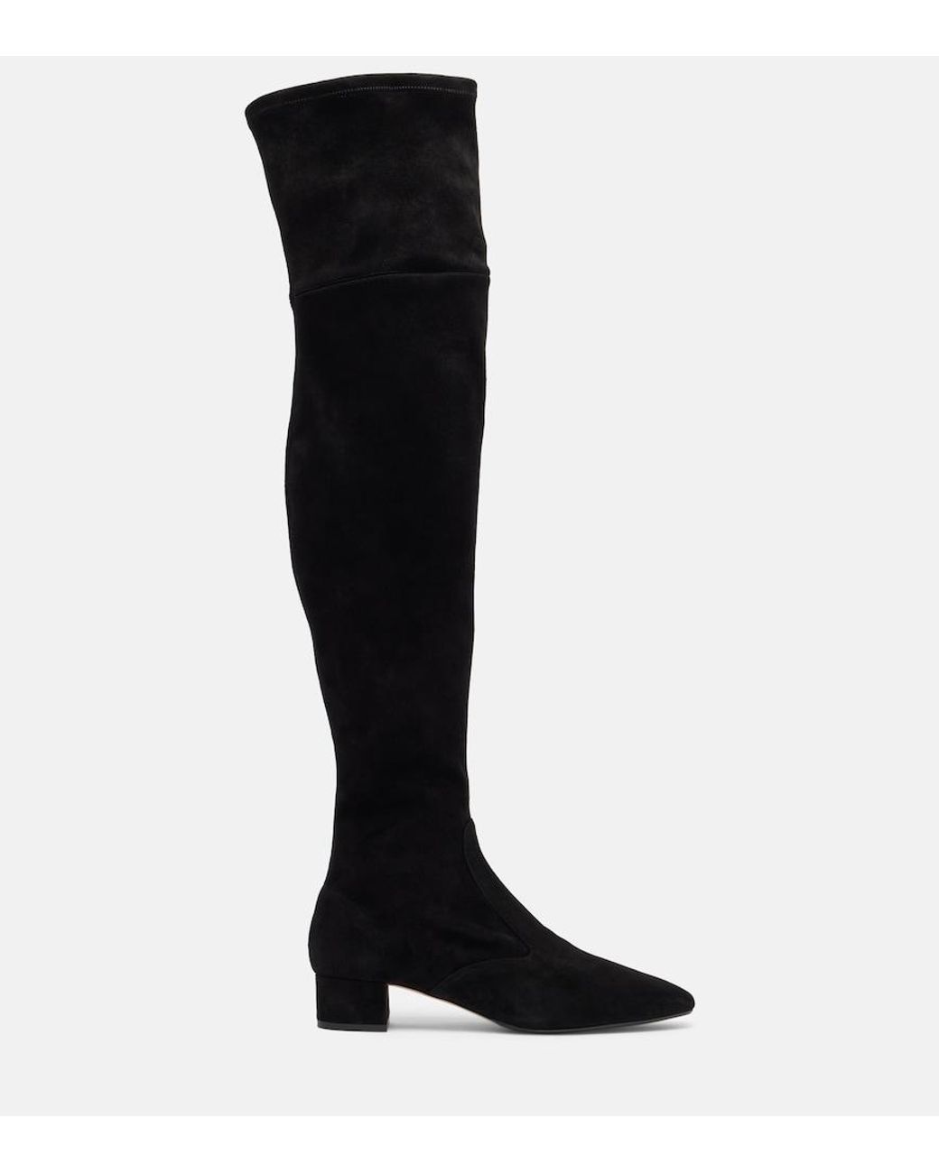 Aquazzura Black Remi 35 Suede Over-The-Knee Boots
