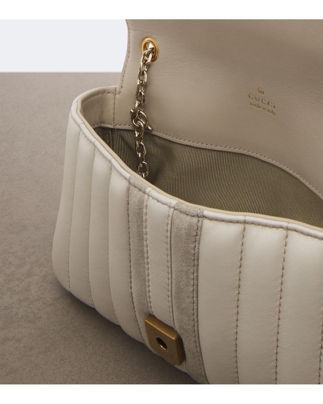 Gucci White Jetset Gg Marmont Small Shoulder Bag