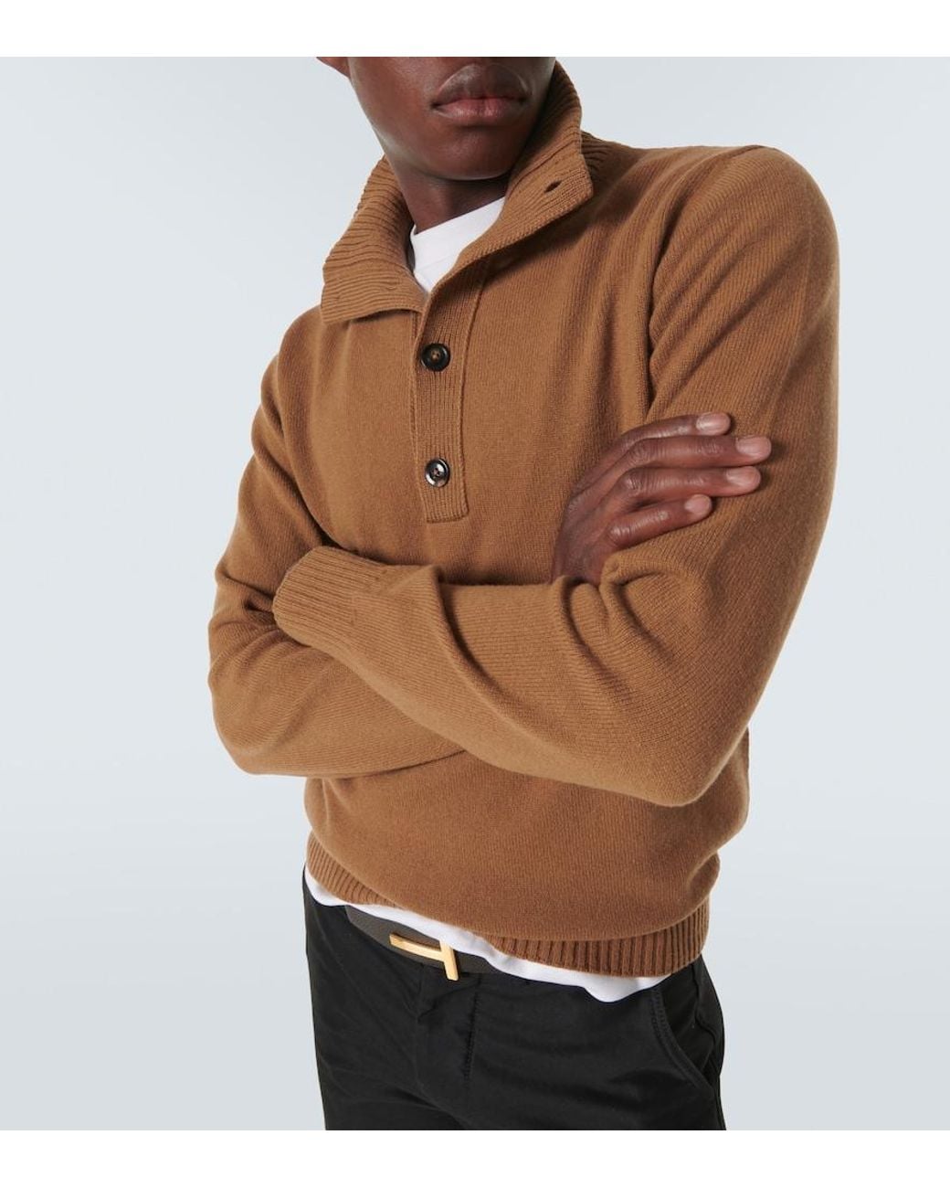 Tom Ford Brown Wool And Cashmere Turtleneck Sweater for men