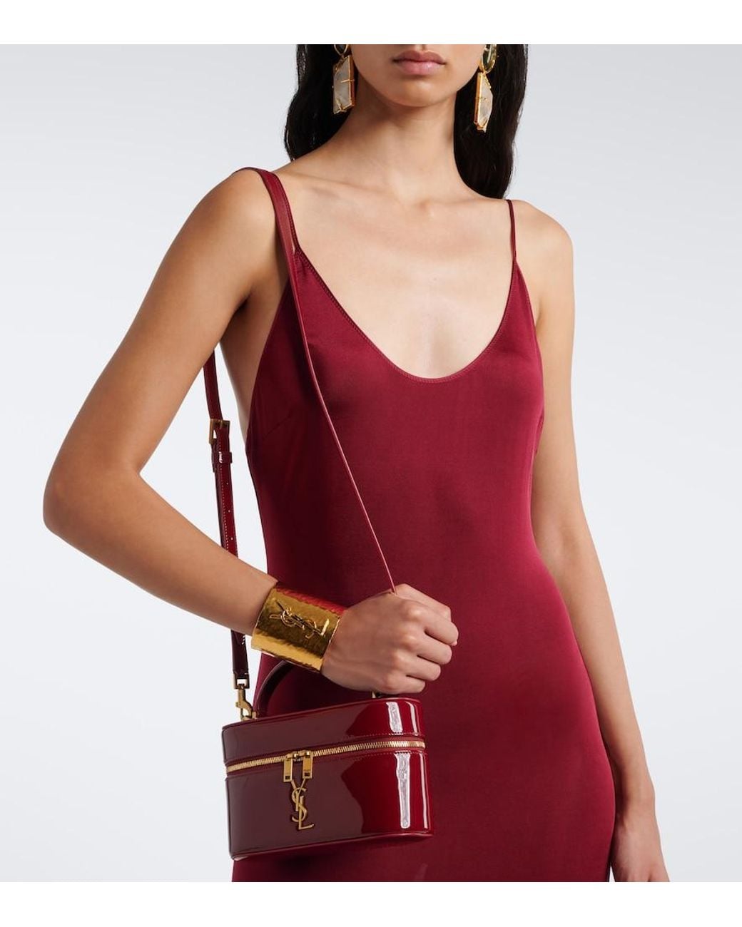 Saint Laurent Purple Gaby Patent Leather Vanity Bag