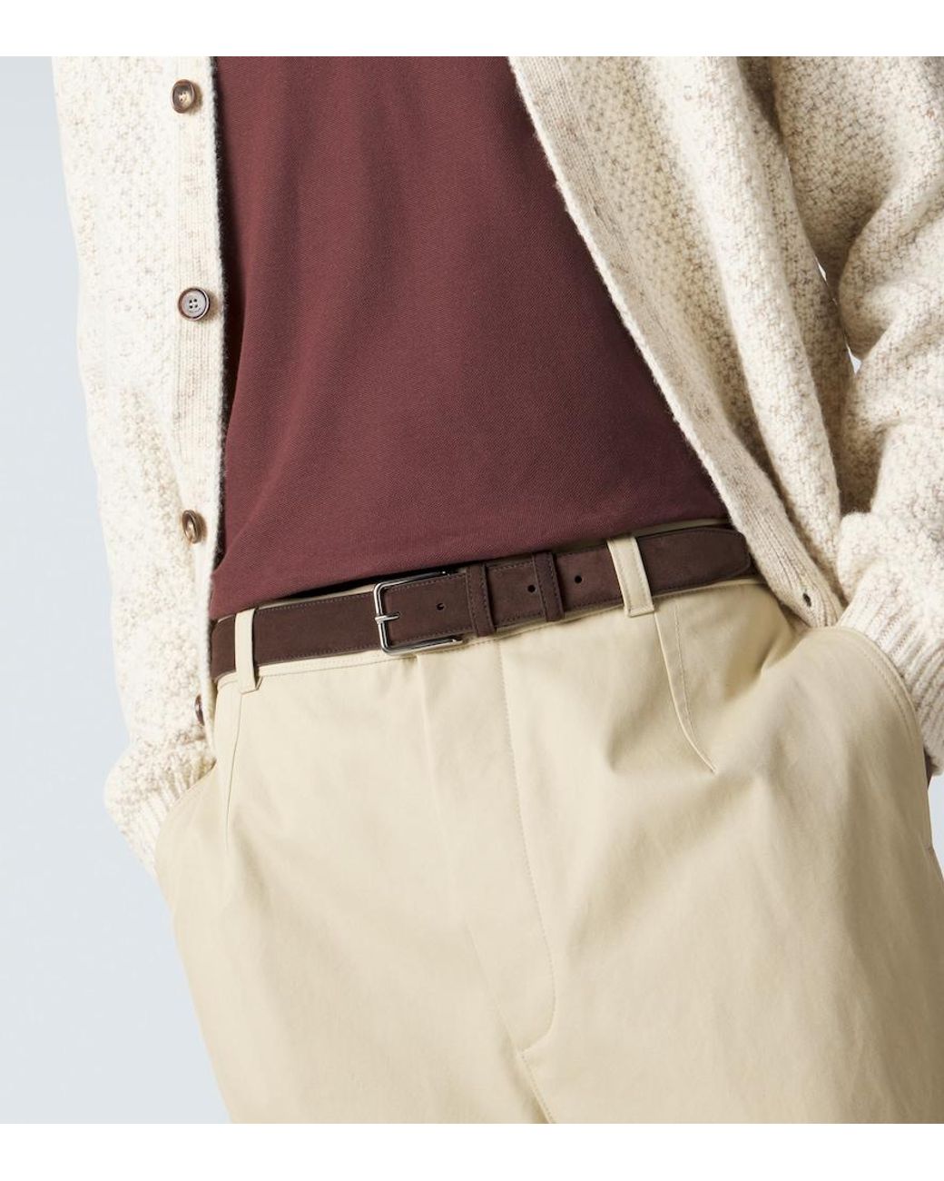 Loro Piana Brown Mayfair Suede Belt for men