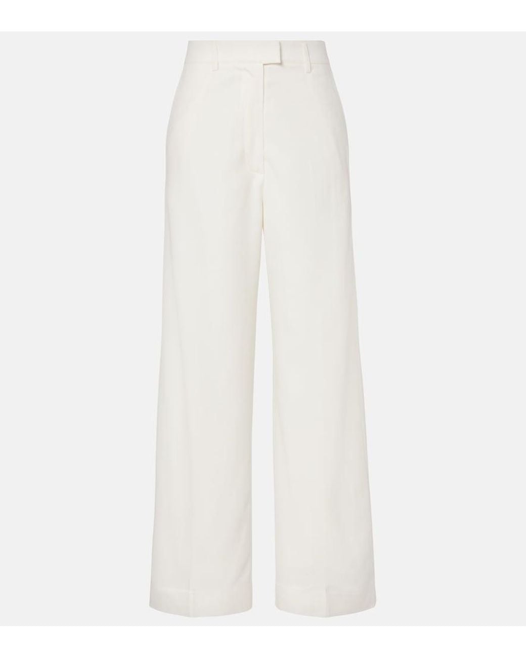 Frankie Shop White Brickell Wide-Leg Pants