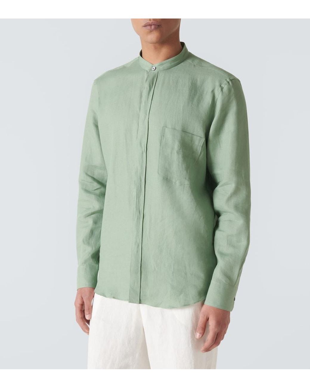 Zegna Green Linen Shirt for men
