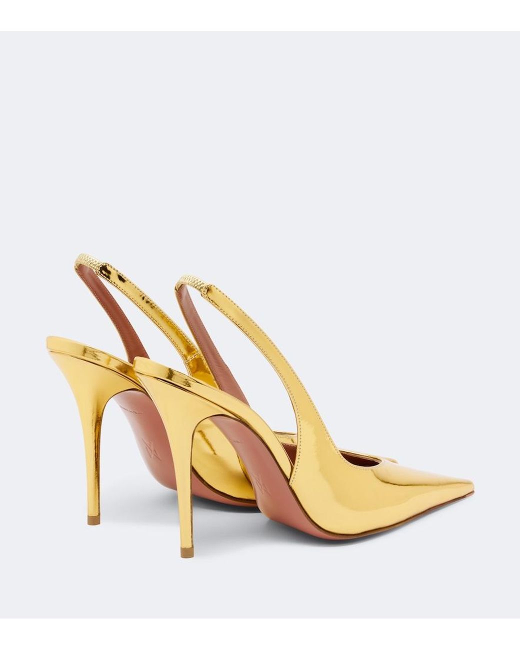AMINA MUADDI Anok Metallic Leather Slingback Pumps