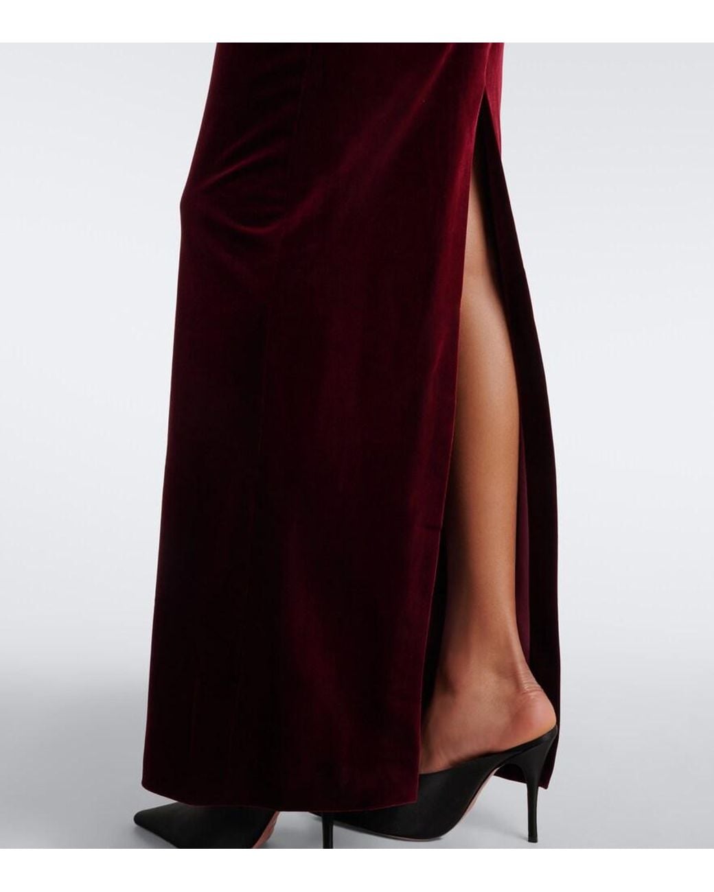 Self-Portrait Purple Embellished Halterneck Velvet Gown