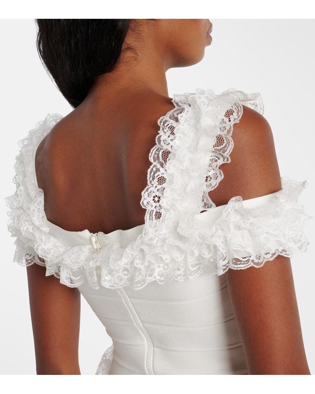 Self-Portrait White X Christopher Kane Lace-Trimmed Minidress