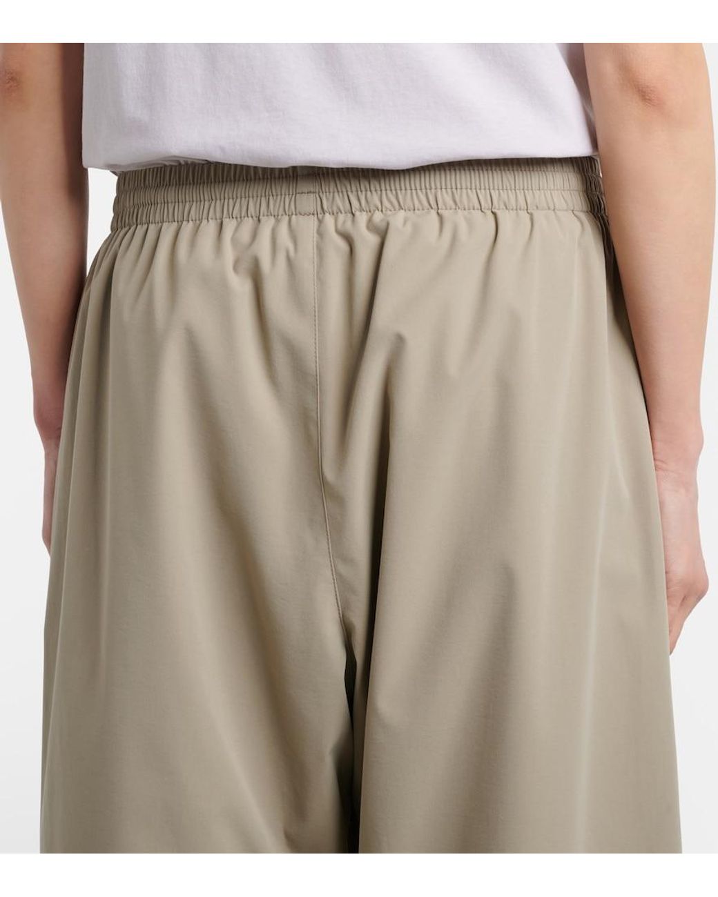 Balenciaga Natural Oversized Wide-Leg Track Pants