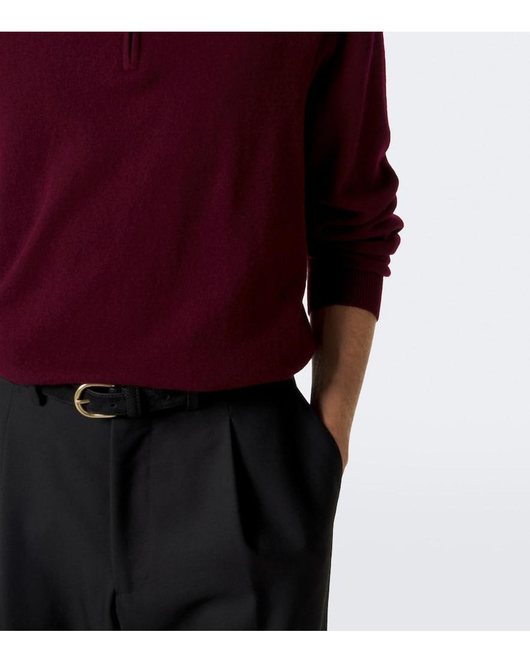 Lisa Yang Red Augustus Cashmere Half-Zip Sweater for men