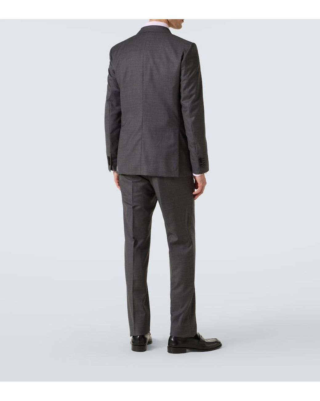 Zegna Gray Single-breasted Virgin Wool Suit for men