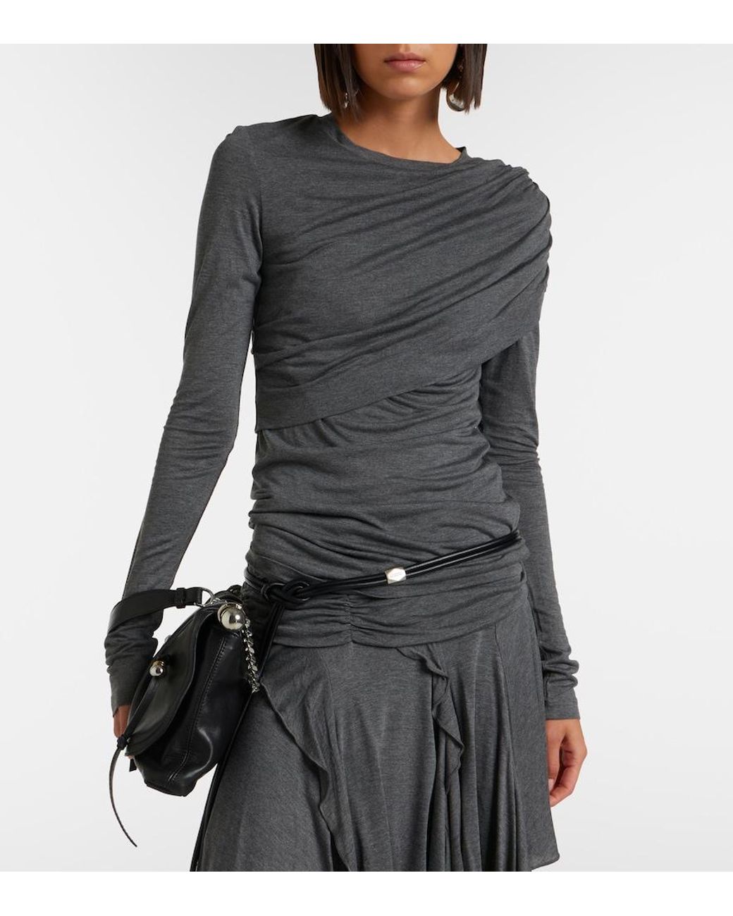 Isabel Marant Gray Dressi Draped Jersey Top