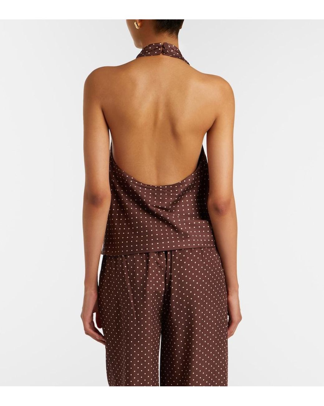Posse Red Phoebe Polka-Dot Halterneck Top