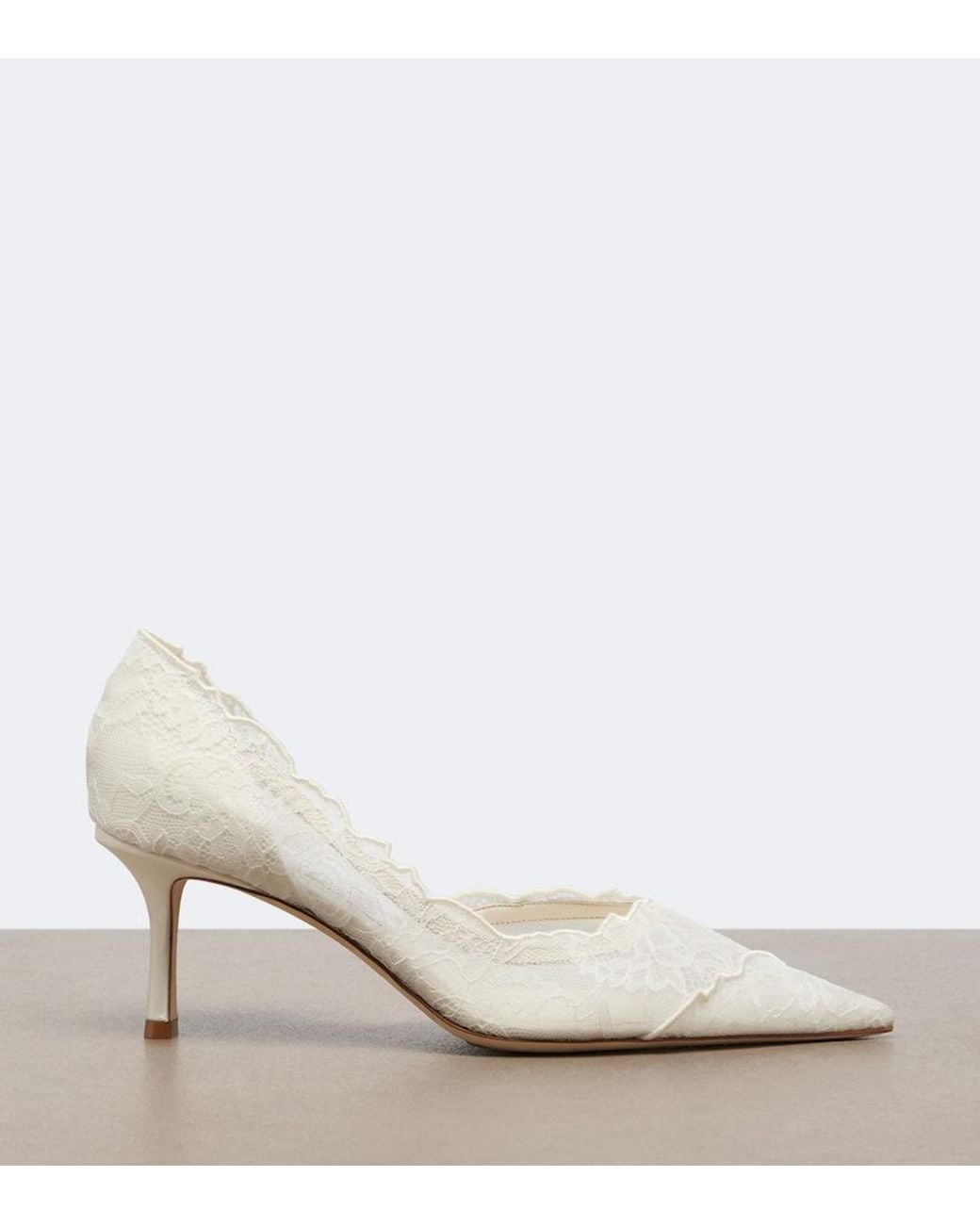 Jimmy Choo White Bridal Faiz Lace Pumps