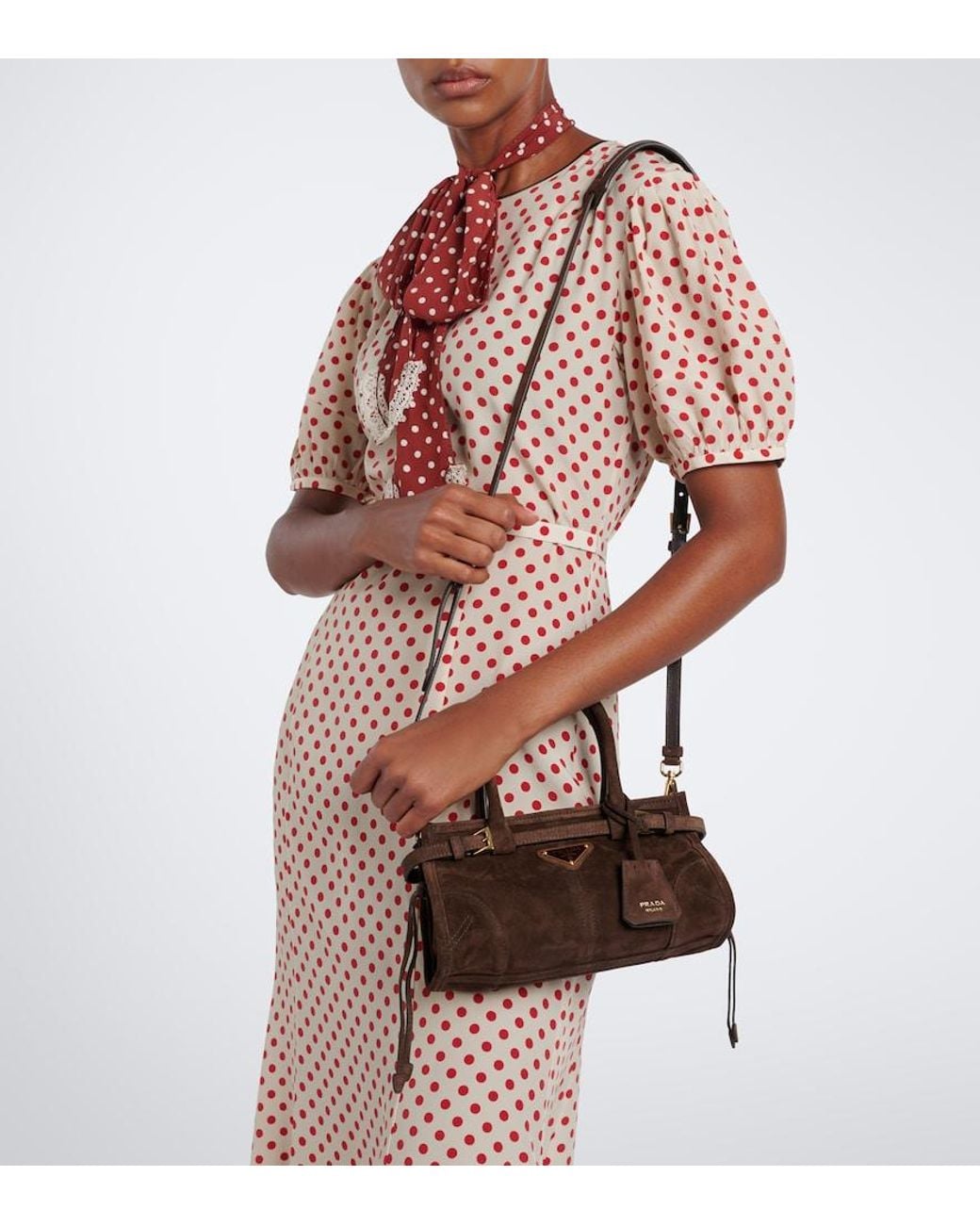Borsa Bonnie Mini di Prada in Brown