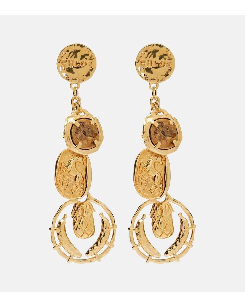 Chloé Metallic Ohrringe Medals