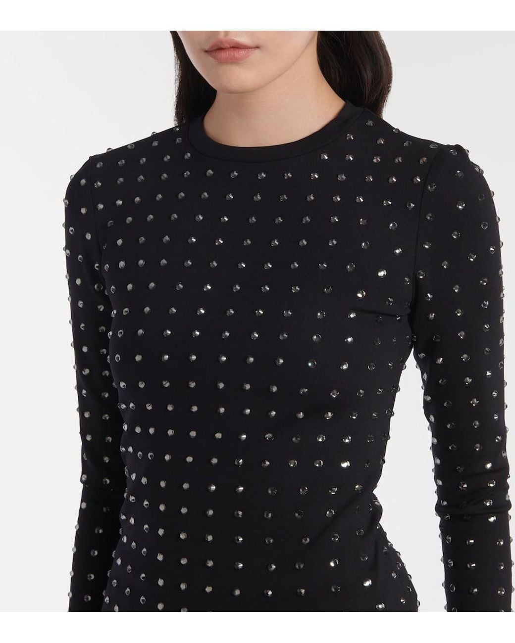 Sportmax Blue Negus Crystal-Embellished Top