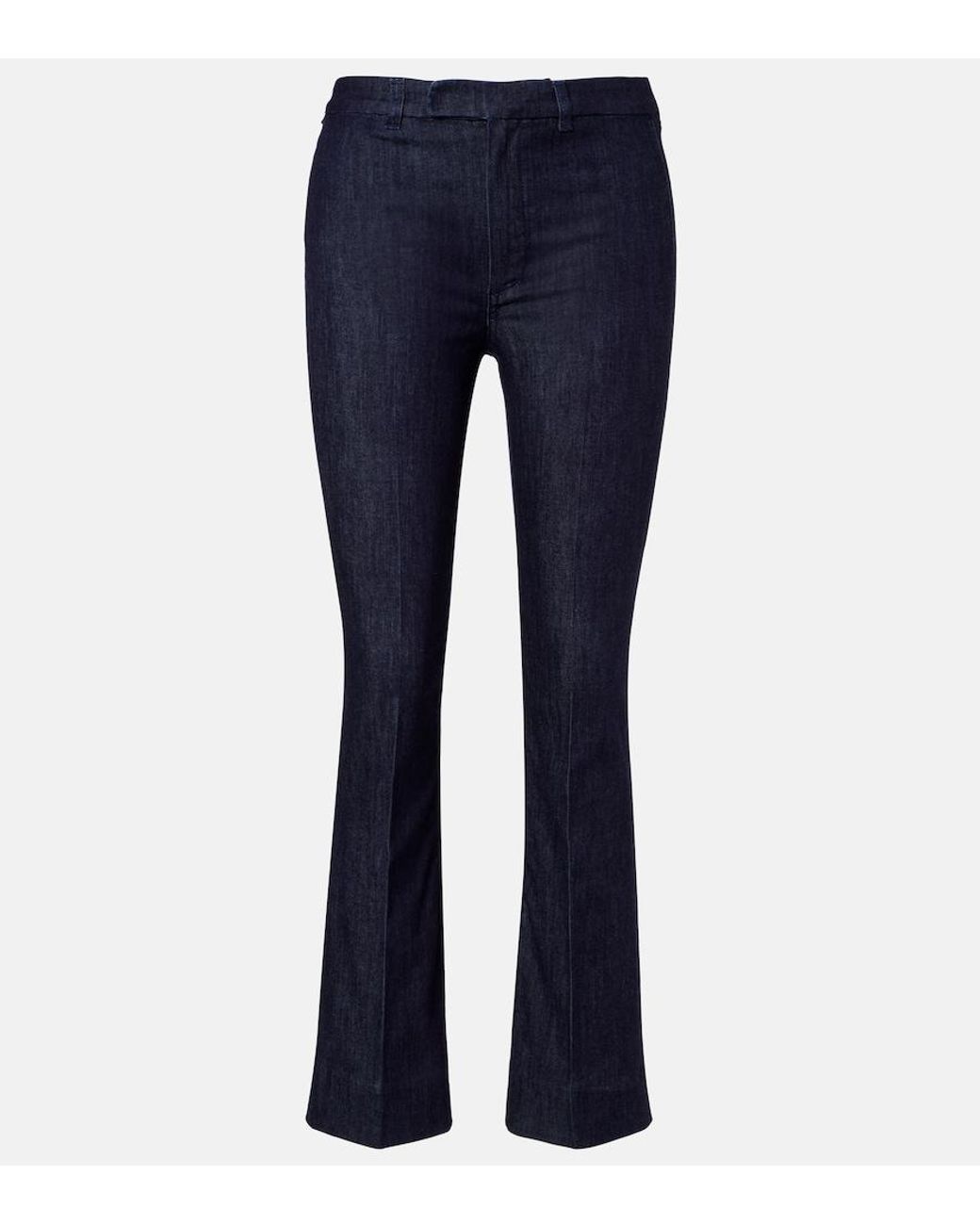 Max Mara Blue Diana Cotton-Blend Slim Pants