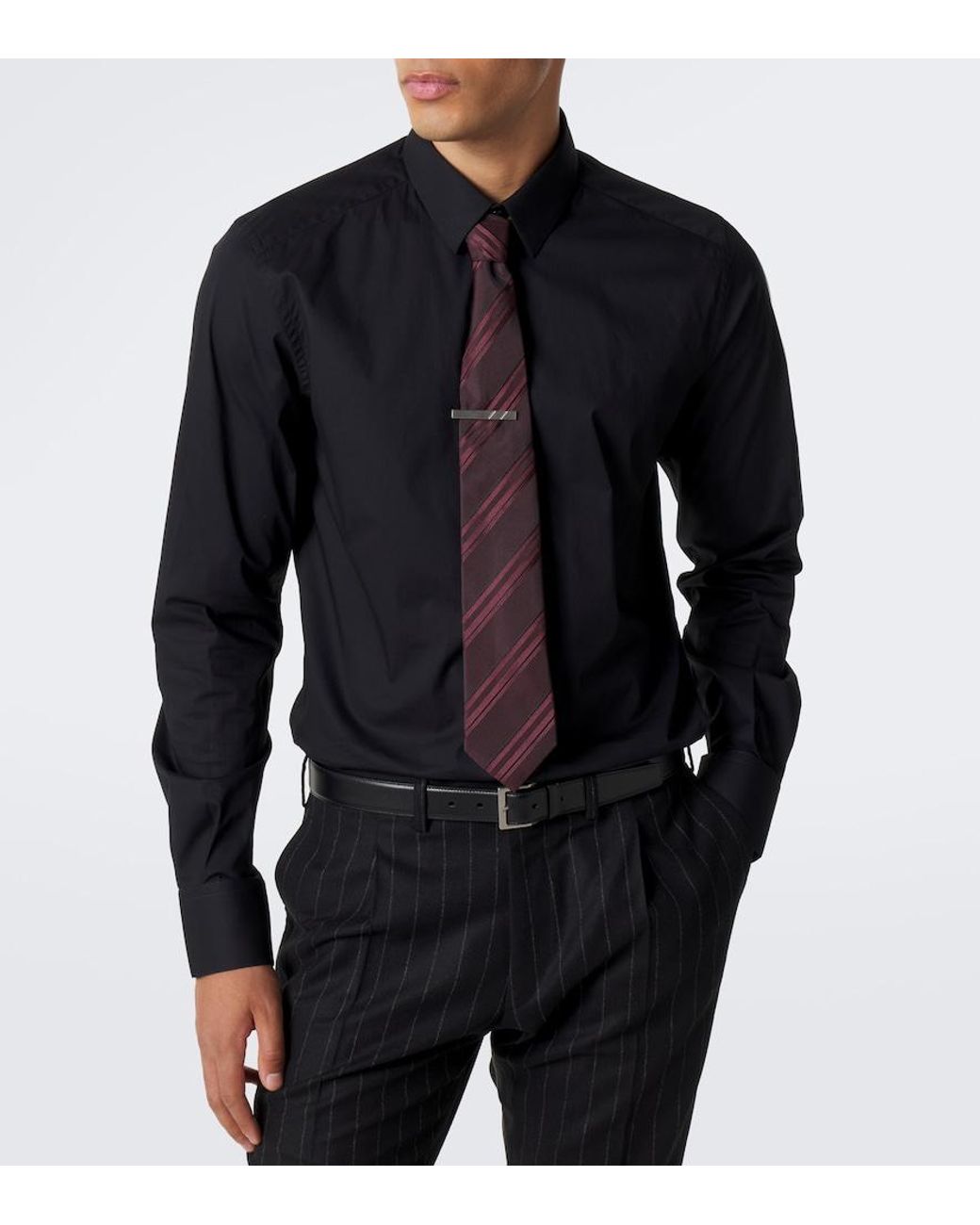 Dolce & Gabbana Blue Cotton-Blend Poplin Shirt for men