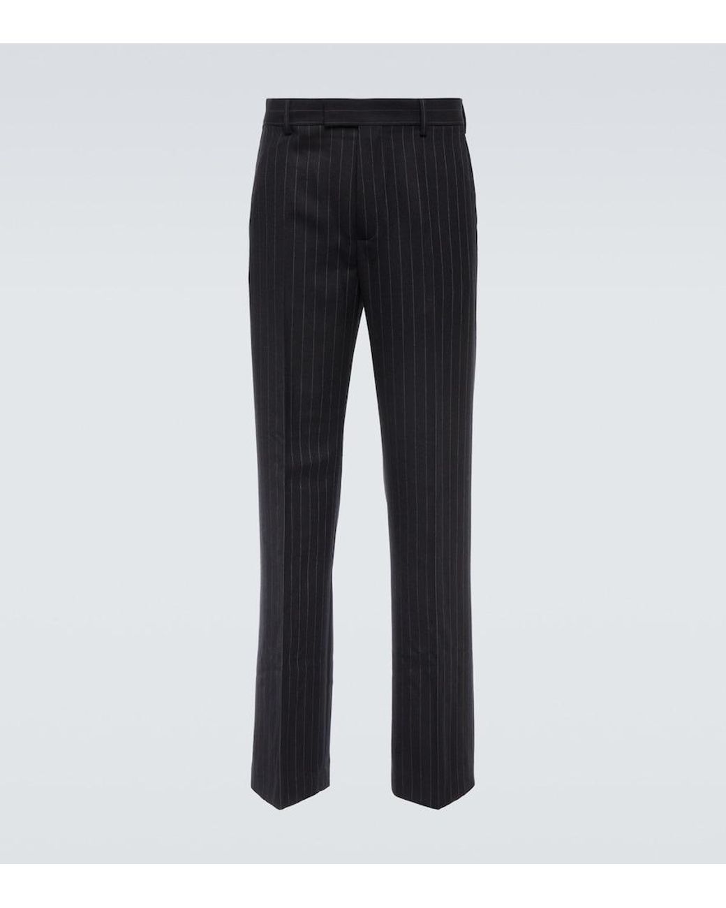 Dries Van Noten Blue Pinnet Pinstripe Straight Pants for men