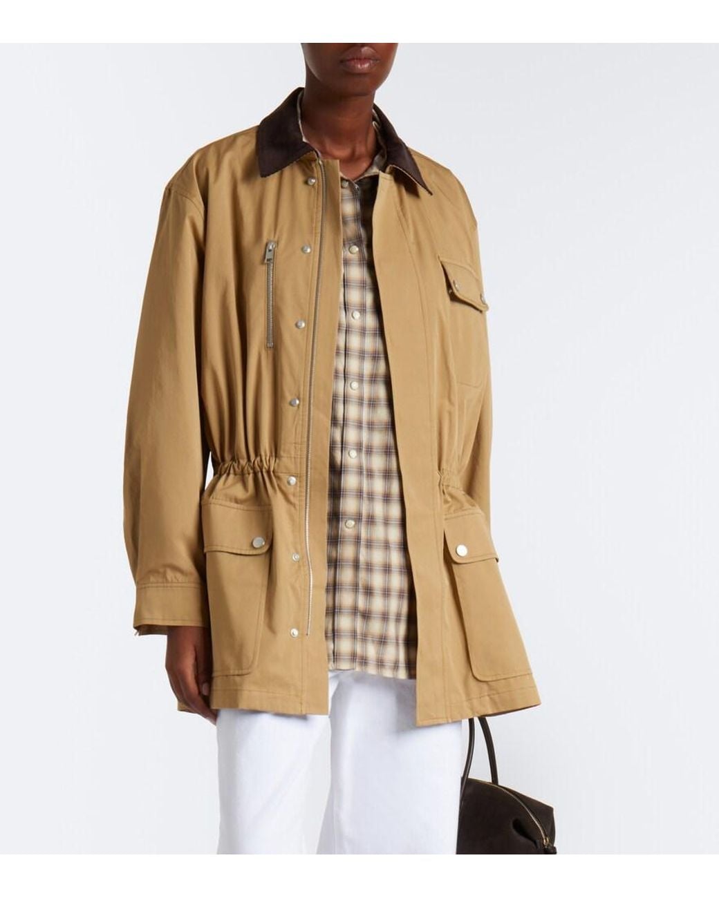 FRAME Natural Corduroy-Trimmed Cotton Twill Jacket