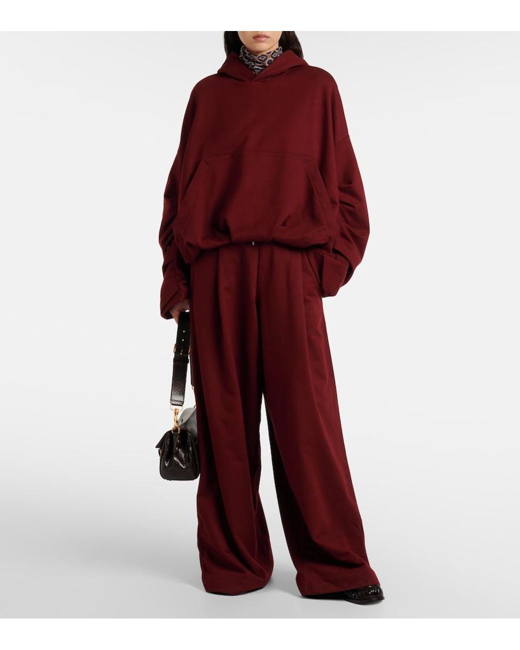 Dries Van Noten Red Cotton Jersey Sweatpants