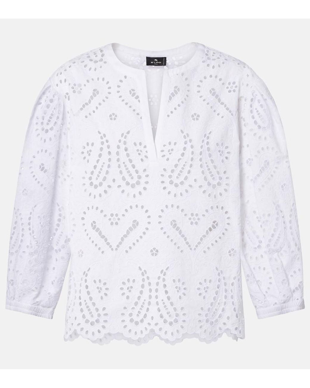 Etro White Cotton-Blend Top