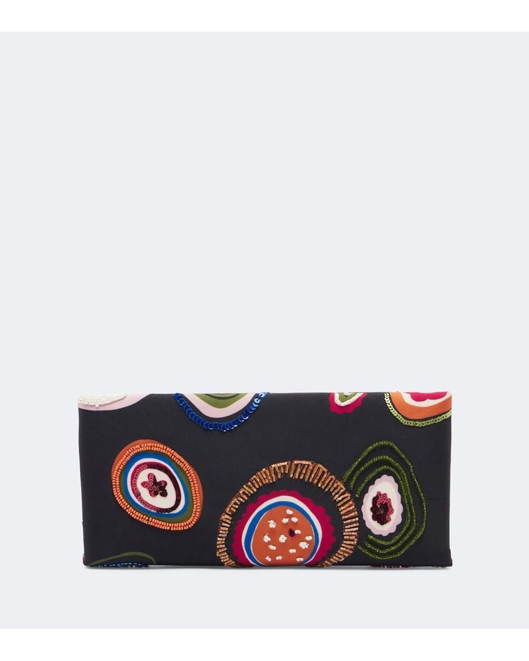 Staud Multicolor Muse Small Embellished Satin Clutch