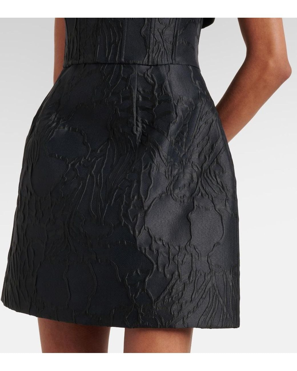 Rebecca Vallance Black Petra Jacquard Minidress