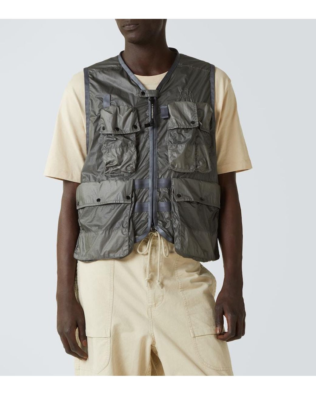 C P Company Gray Cs Ii Logo Technical Vest for men
