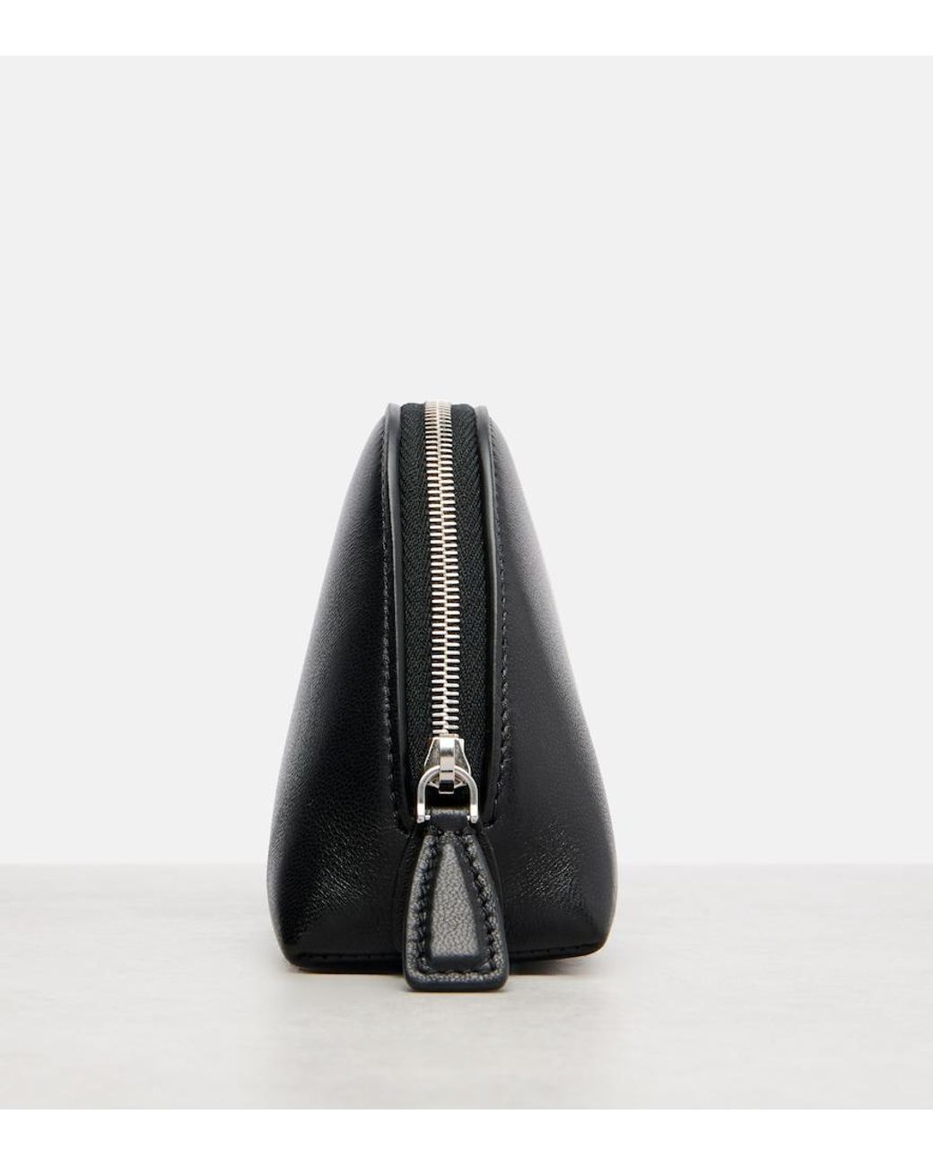The Row Black Devon Mini Leather Clutch