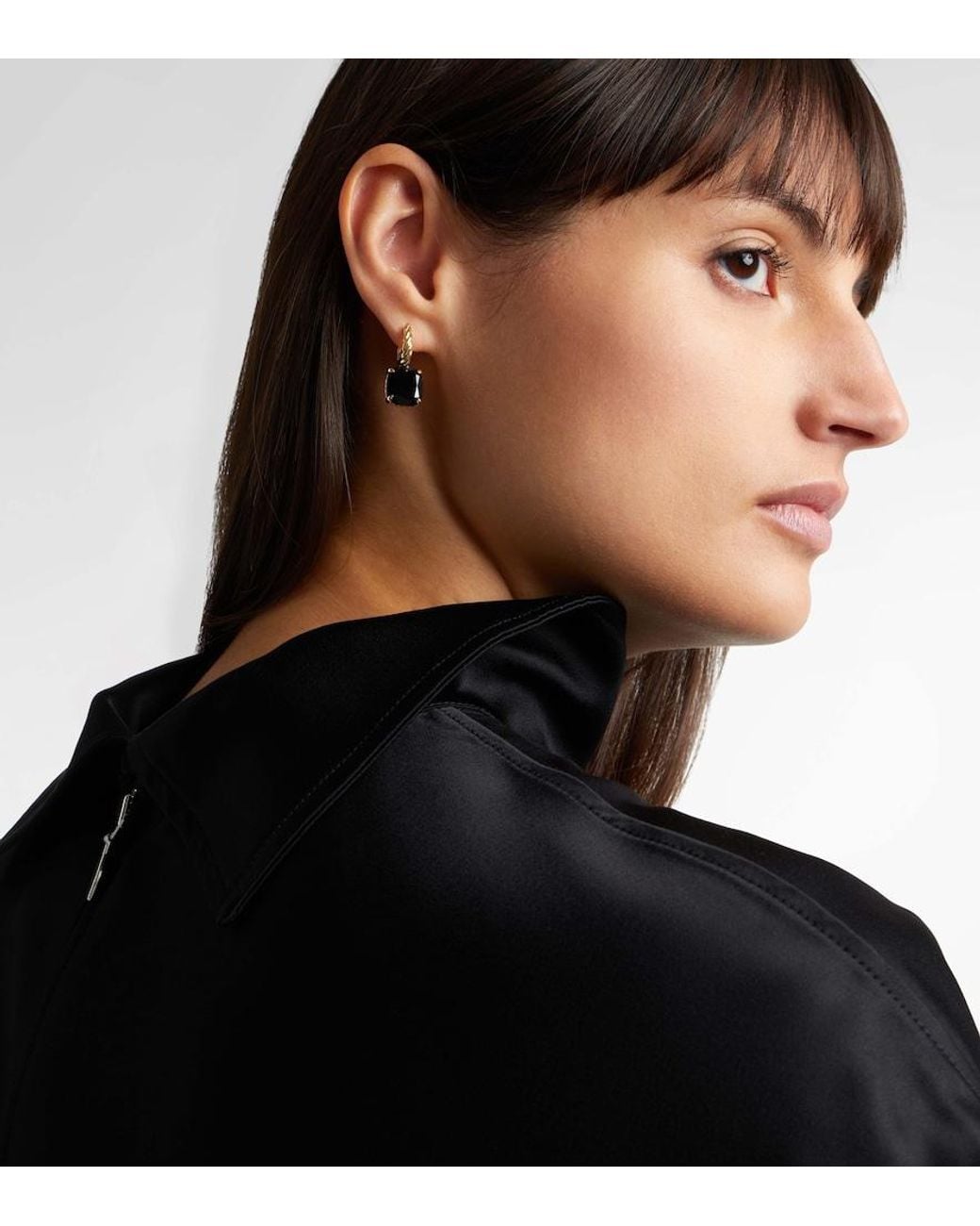 David Yurman White Marbella 18Kt Drop Earrings With Onyx