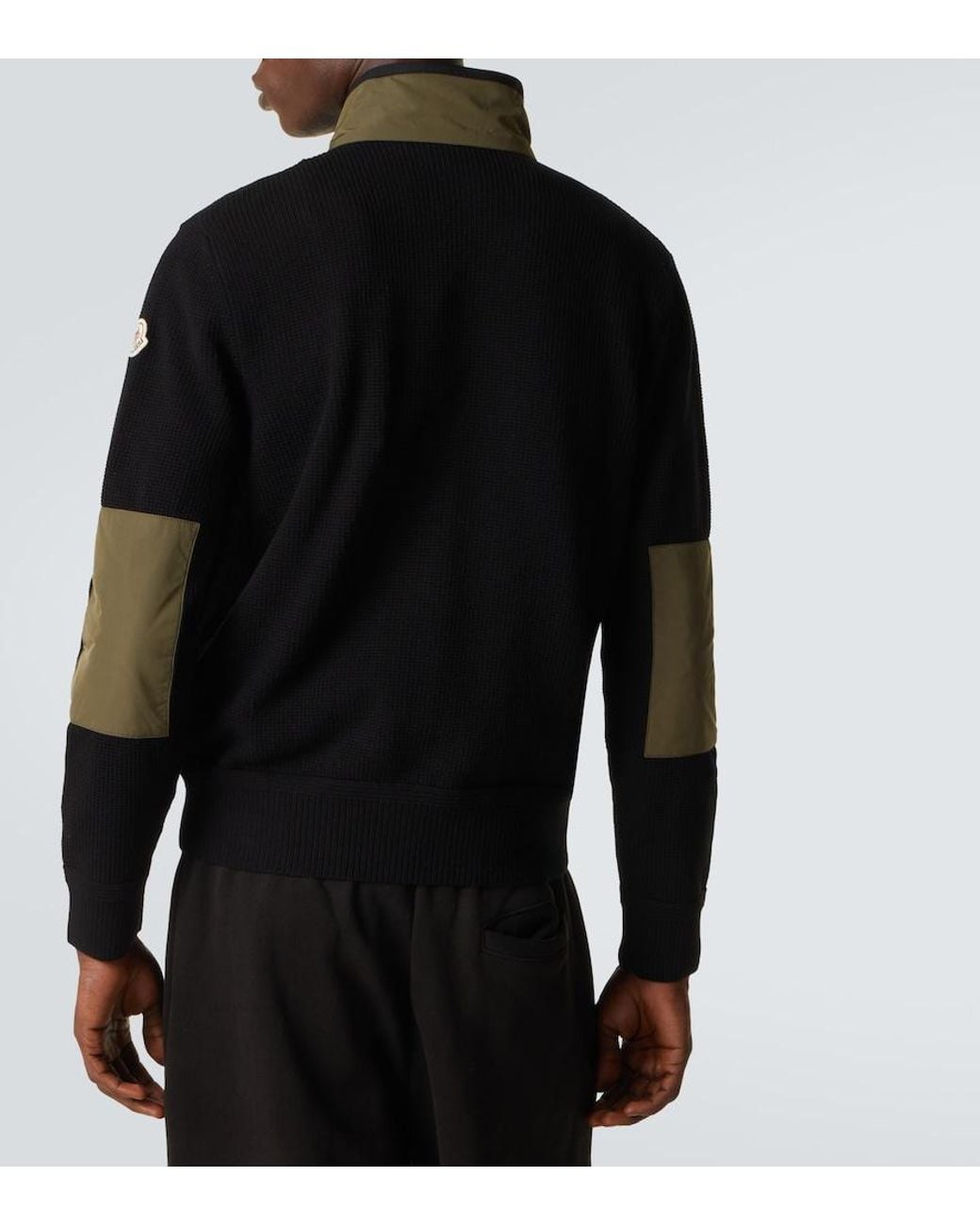 Moncler Black Archivio Waffle-Knit Cotton Jacket for men