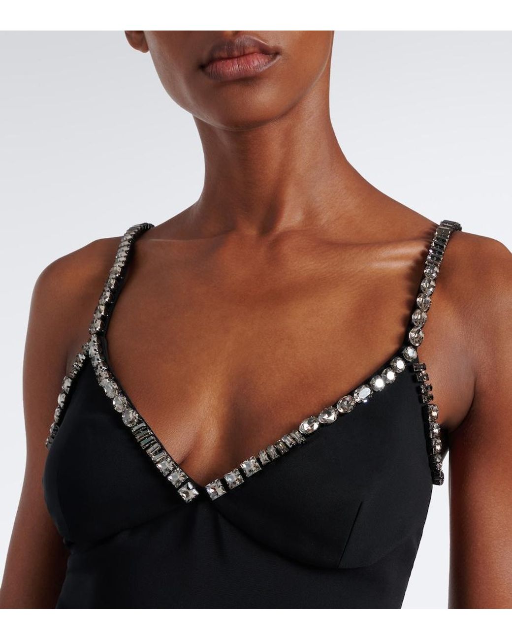 Stella McCartney Black Embellished Crepe Gown