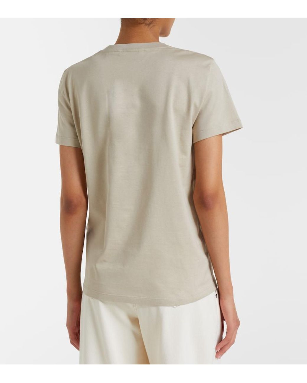 Max Mara Natural Monogram Cotton Jersey T-Shirt