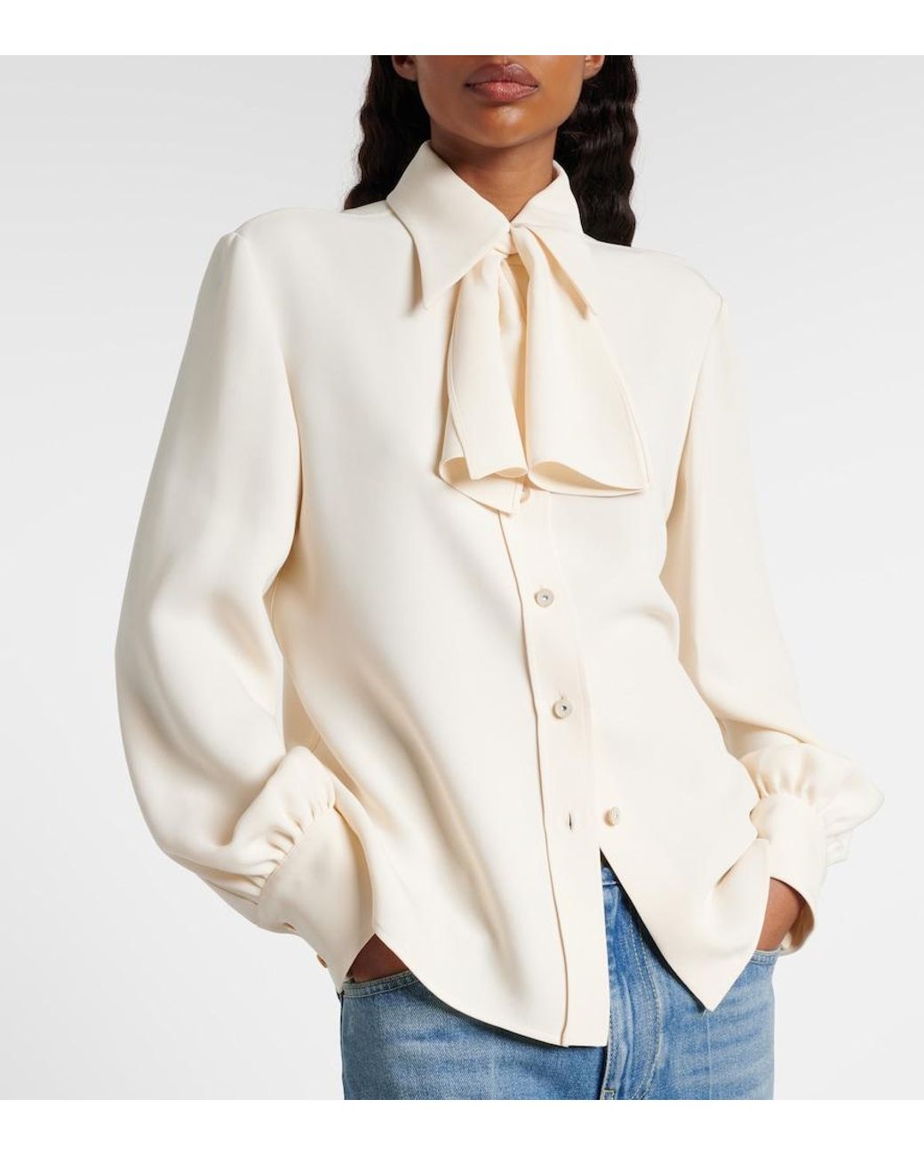 Valentino Natural Cady Couture Silk Blouse