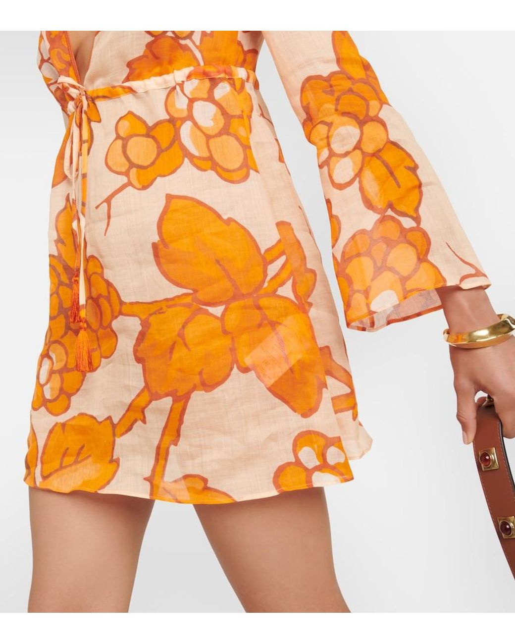 Etro Orange Printed Ramie Tunic