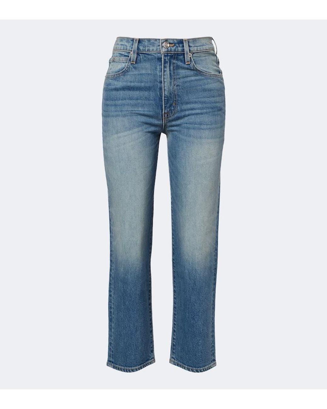 SLVRLAKE Denim Blue London Cropped Straight Jeans