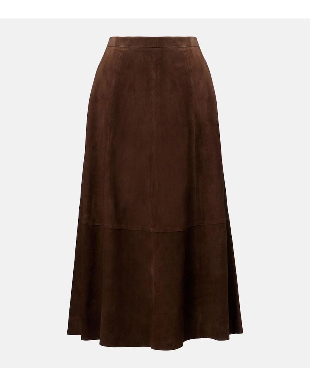 Vince Brown Suede Midi Skirt