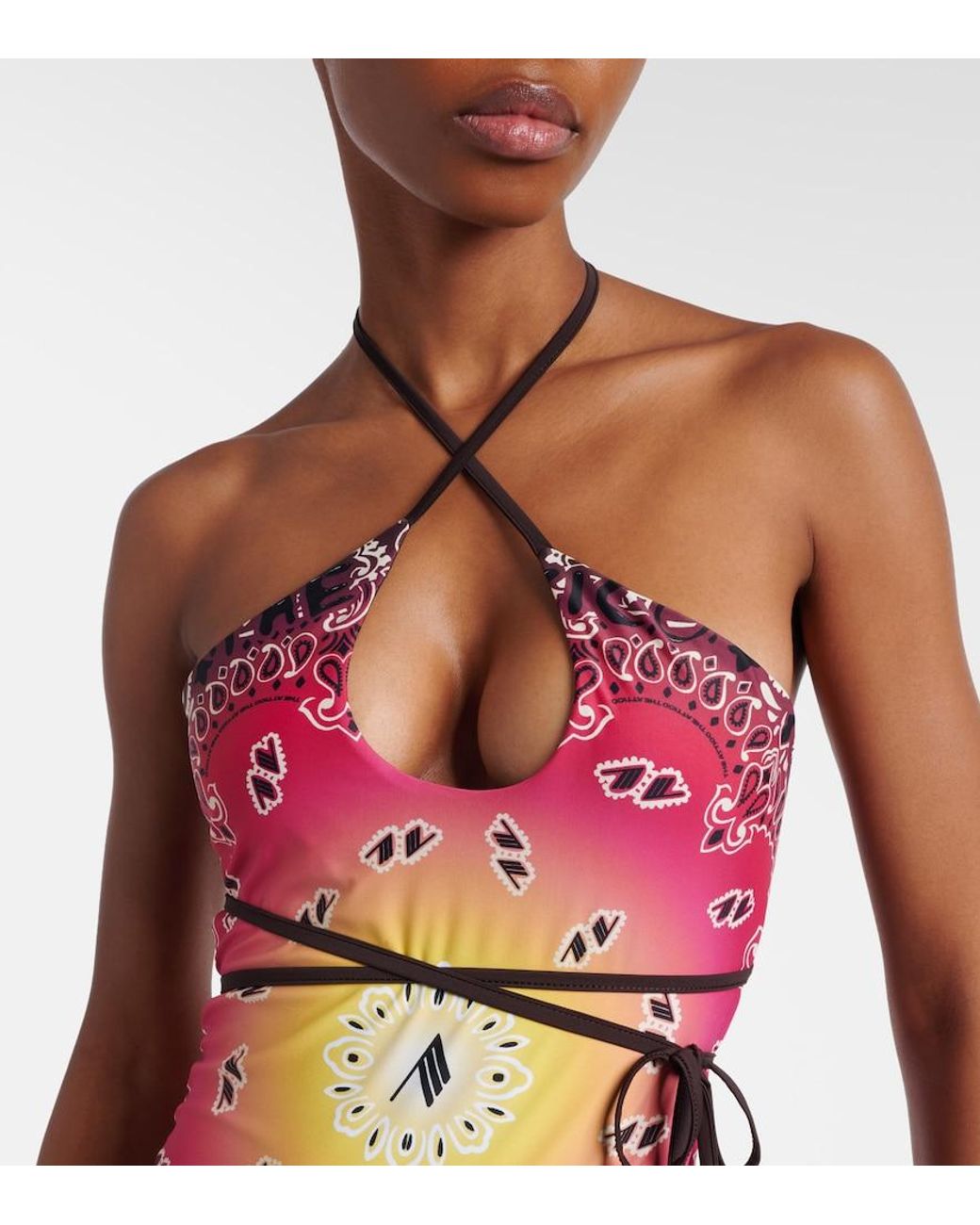 The Attico Pink Printed Swimsuit