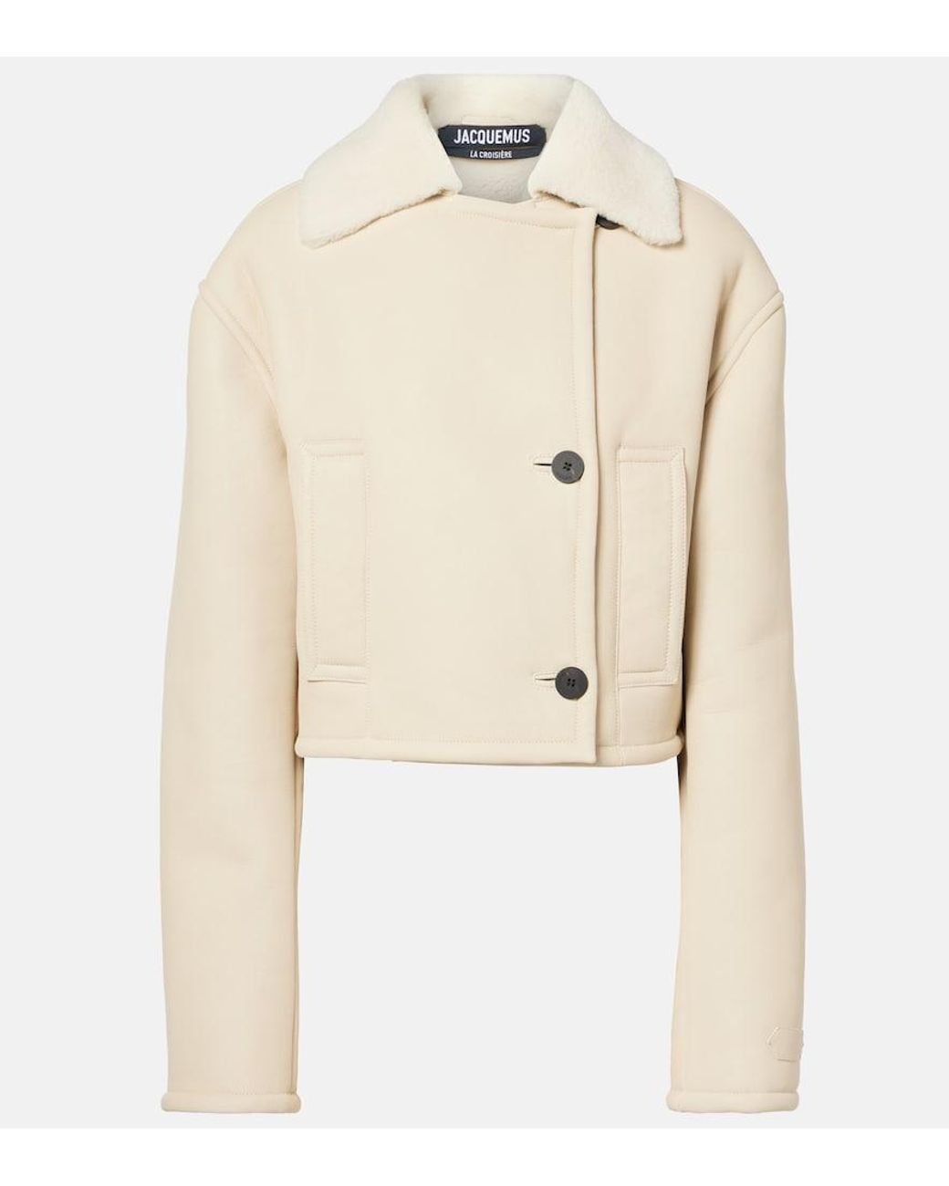Jacquemus Natural The Marino Double-Breasted Shearling Jacket
