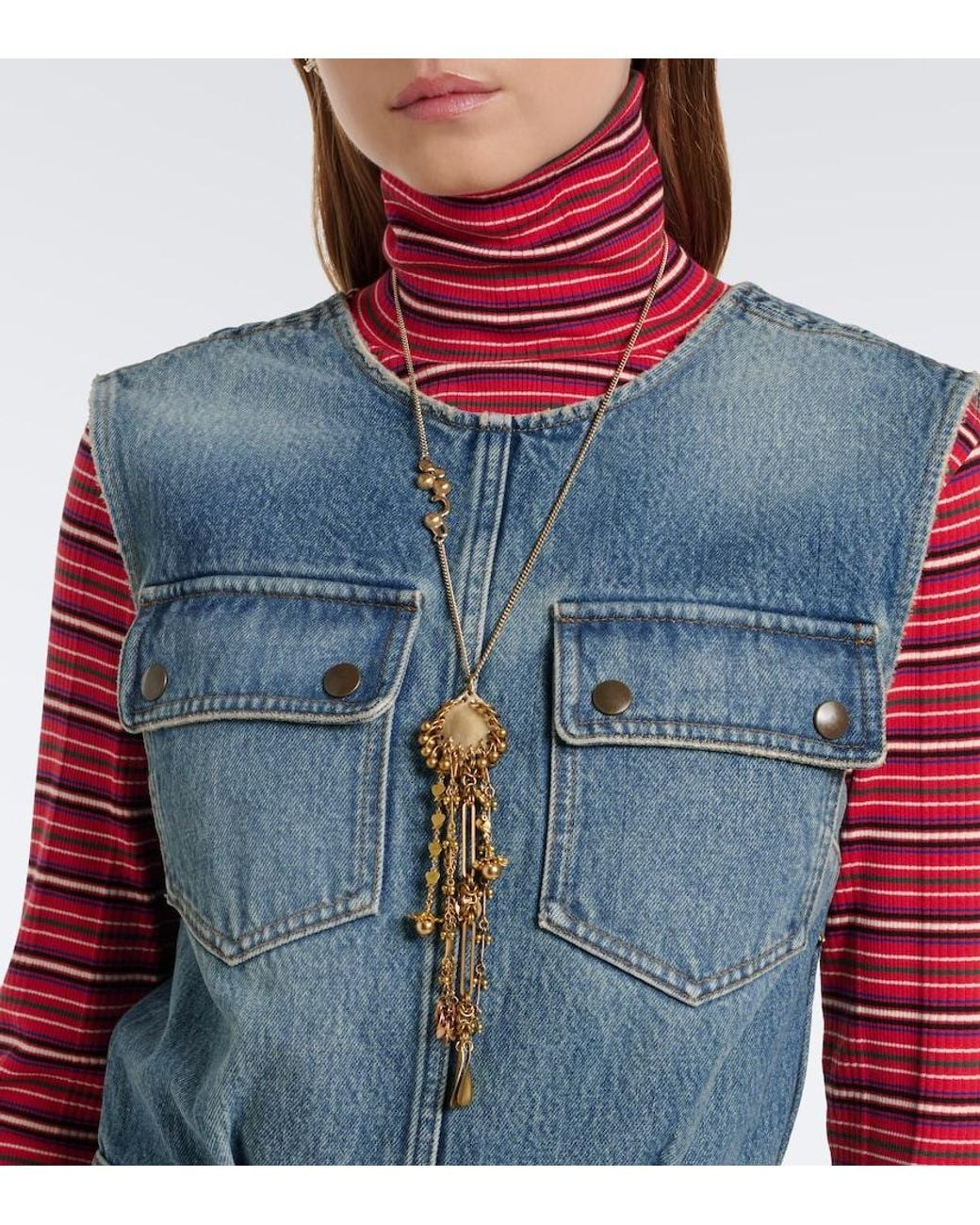 Dries Van Noten Blue Denim Faded Maxi Dress
