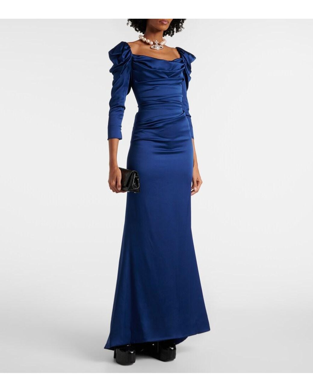 Vivienne Westwood Blue Bridal Astral Satin Corset Gown