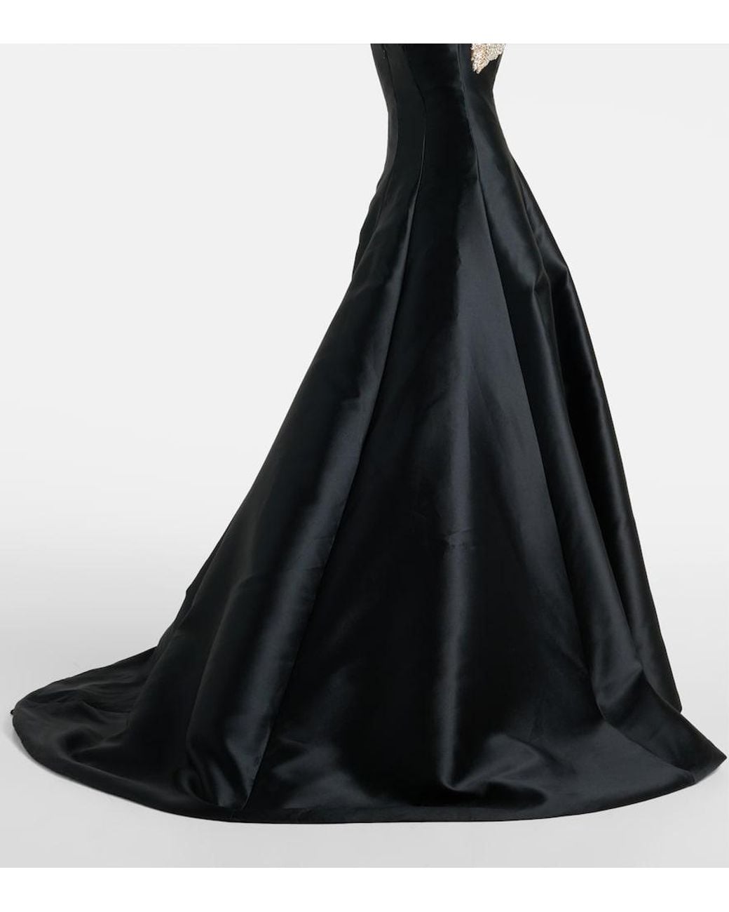Costarellos Black Venezia Embellished Gown