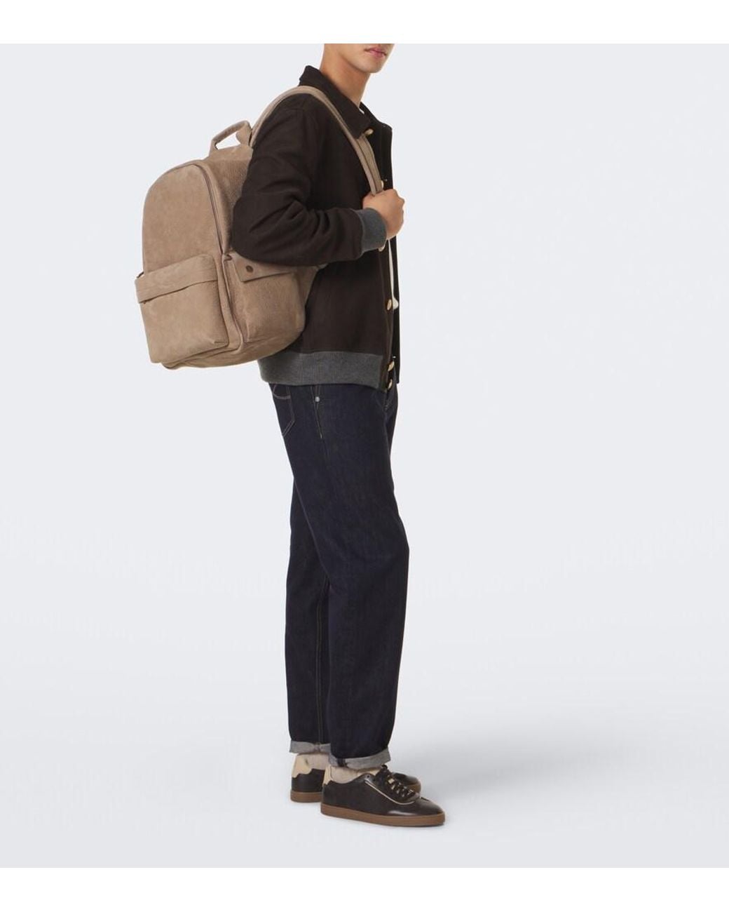 Brunello Cucinelli Natural Leather Backpack for men