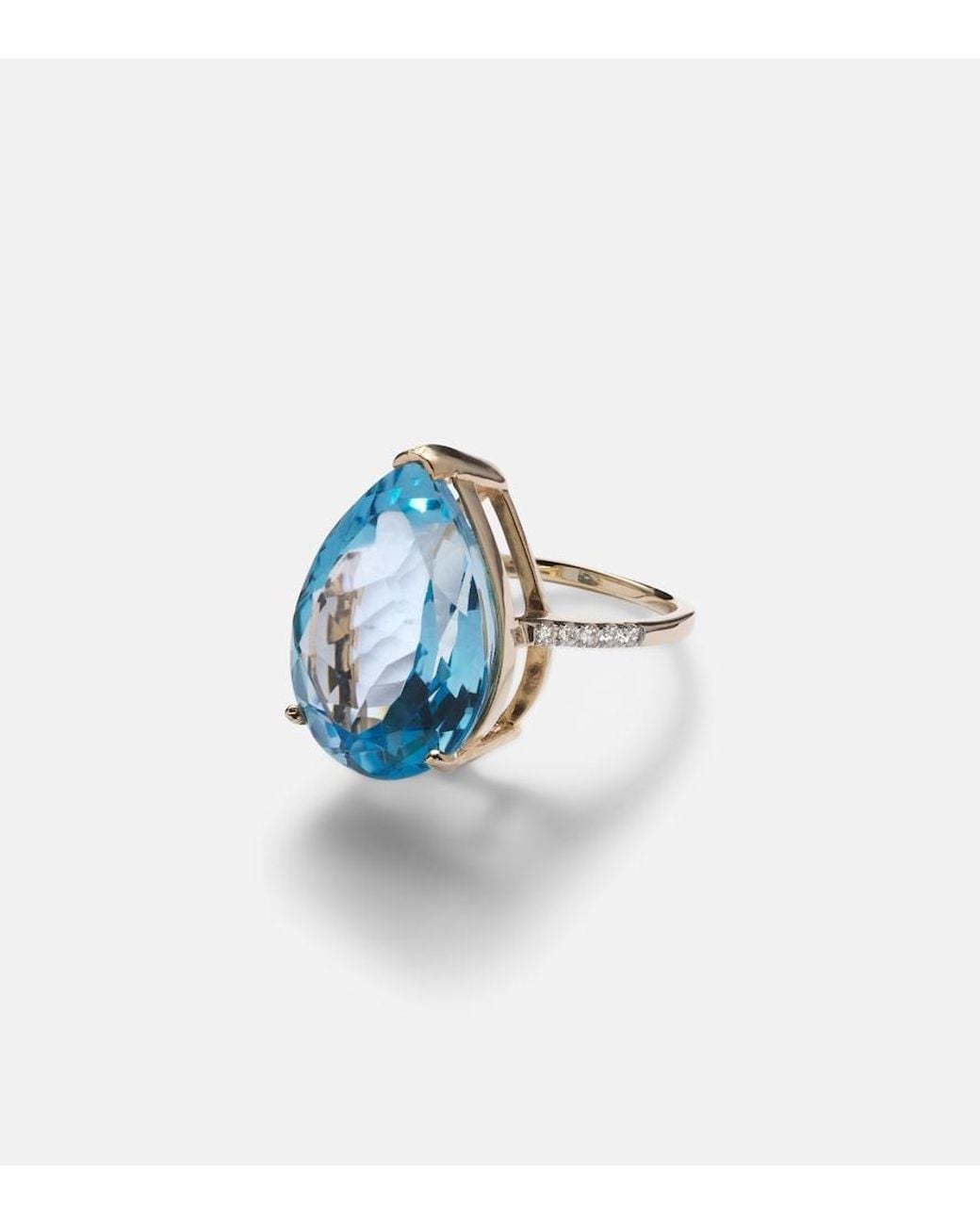 Mateo Blue 14Kt Ring With Topaz And Diamonds